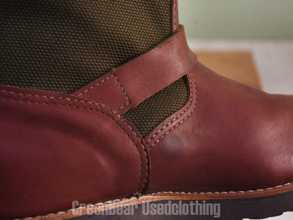 D211 USA製 Chippewa ビンテージ エンジニアブーツ ワイズ細め カーキ×茶 メンズ 9D 27cm