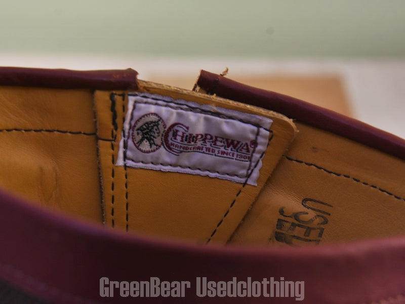 D211 USA製 Chippewa ビンテージ エンジニアブーツ ワイズ細め カーキ×茶 メンズ 9D 27cm