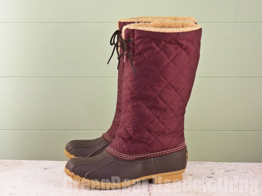 USA製 L.L.Bean ビーンブーツ ナイロン エンジ レディース 8M 25cm A398