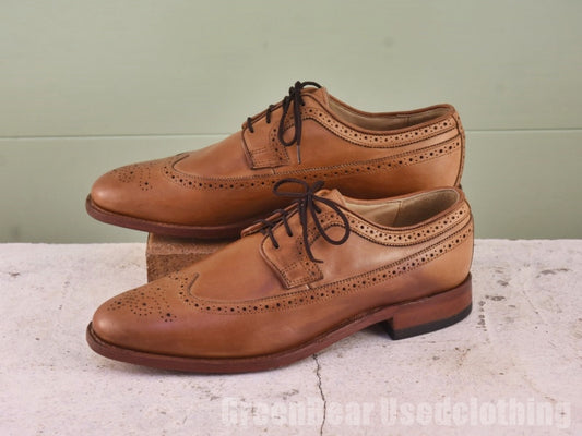 メンズ Johnston&Murphy ビジネスシューズ ウイングチップ  茶 8.5D/B 26.5cm Z192