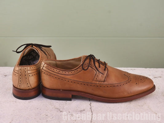 メンズ Johnston&Murphy ビジネスシューズ ウイングチップ  茶 8.5D/B 26.5cm Z192