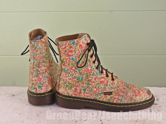 イギリス製 Dr.Martens ビンテージ 8ホールブーツ 花柄 レディース 23～23.5cmくらい C116