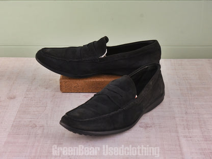 D231 イタリア製 TOD'S コインローファー スウェード 黒 メンズ 11 29cm
