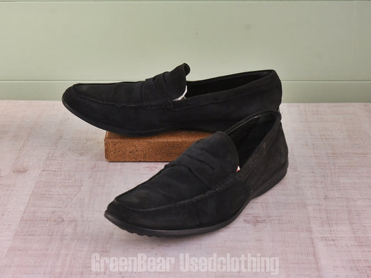 D231 イタリア製 TOD'S コインローファー スウェード 黒 メンズ 11 29cm
