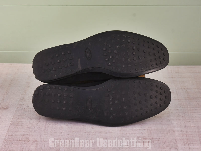 D231 イタリア製 TOD'S コインローファー スウェード 黒 メンズ 11 29cm