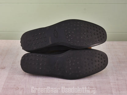 D231 イタリア製 TOD'S コインローファー スウェード 黒 メンズ 11 29cm