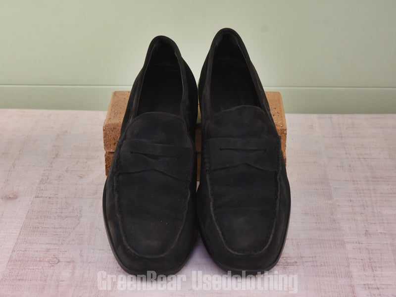 D231 イタリア製 TOD'S コインローファー スウェード 黒 メンズ 11 29cm
