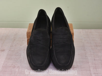 D231 イタリア製 TOD'S コインローファー スウェード 黒 メンズ 11 29cm