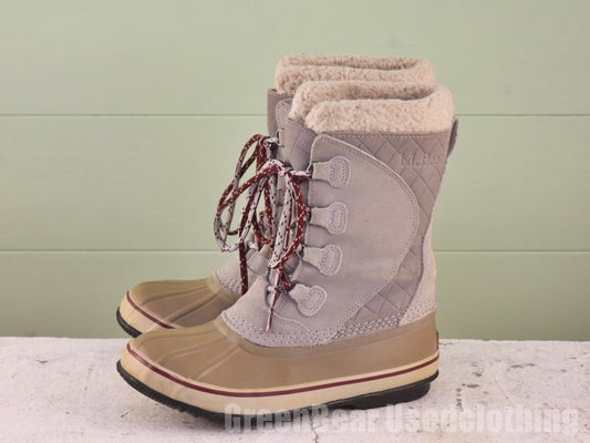 レディース L.L.Bean スノーブーツ グレー 7W 24cm Z212