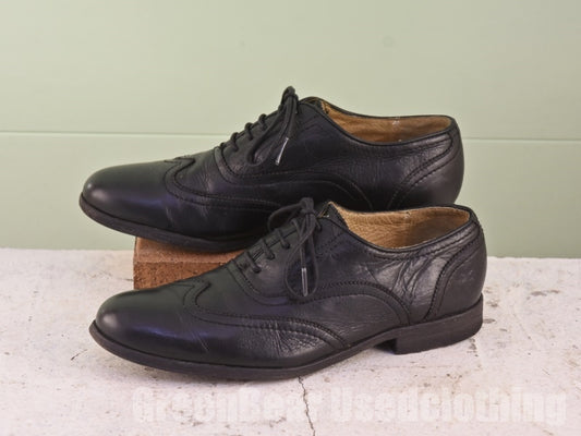 メキシコ製 FRYE ウイングチップシューズ 黒 レディース 8D 25cm A420