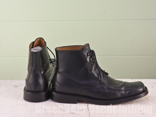 イタリア製 MANFIELD 本革ショートブーツ 黒 メンズ 42 26cm A421