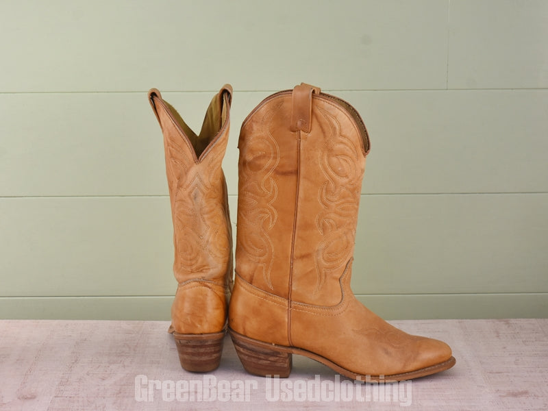 D240 USA製 TEXAS ビンテージ ウエスタンブーツ 茶 レディース 9M 26cm