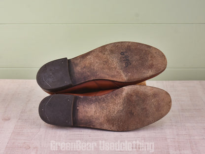 D248 USA製 ALLEN Edmonds ビンテージ コインローファー ワイズ細め 茶 メンズ 14B 32cm