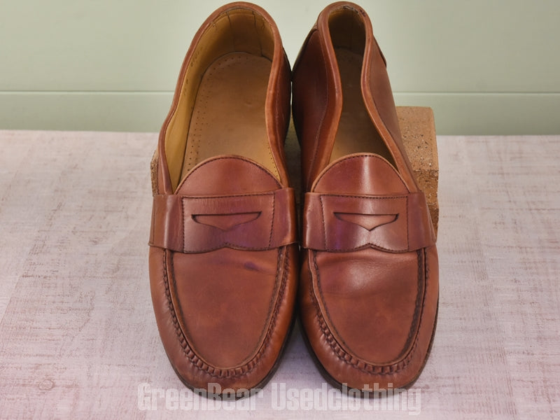 D248 USA製 ALLEN Edmonds ビンテージ コインローファー ワイズ細め 茶 メンズ 14B 32cm