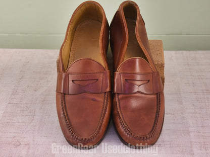 D248 USA製 ALLEN Edmonds ビンテージ コインローファー ワイズ細め 茶 メンズ 14B 32cm