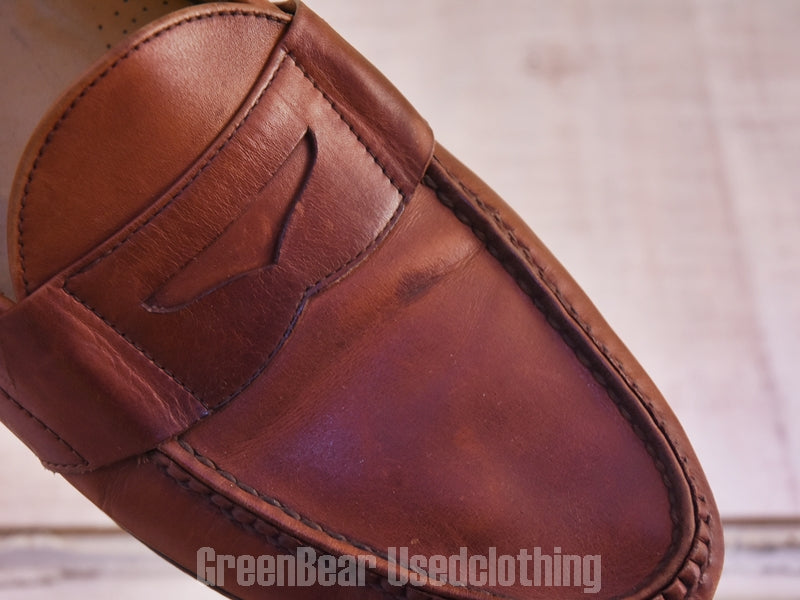 D248 USA製 ALLEN Edmonds ビンテージ コインローファー ワイズ細め 茶 メンズ 14B 32cm