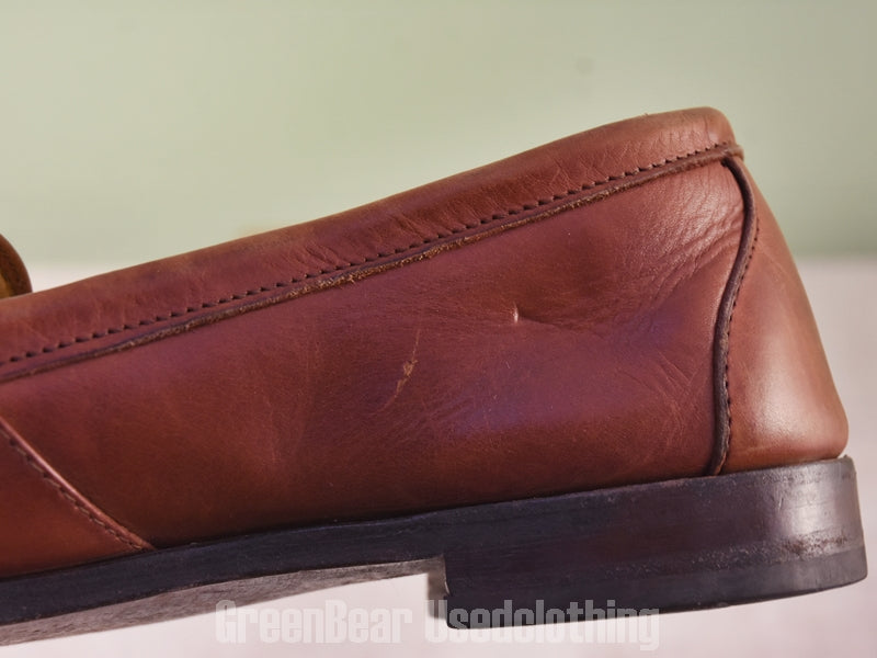 D248 USA製 ALLEN Edmonds ビンテージ コインローファー ワイズ細め 茶 メンズ 14B 32cm