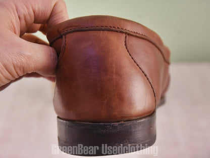 D248 USA製 ALLEN Edmonds ビンテージ コインローファー ワイズ細め 茶 メンズ 14B 32cm