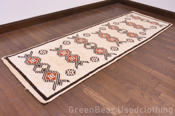 RAGU166 トライバルラグ ウール絨毯 アンティーク ヴィンテージ カーペット 179cm×59.5cm