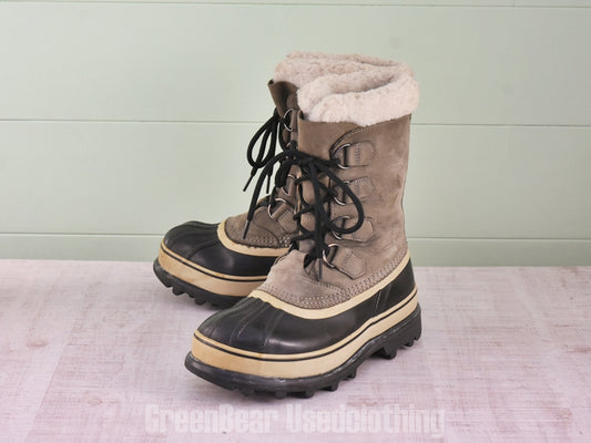 E473 レディース SOREL スノーブーツ グレー 25cm