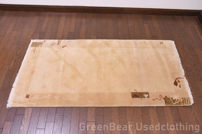 RAGU176 ライバルラグ ウール絨毯 アンティーク ヴィンテージ カーペット 146cm×72cm