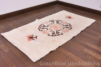 RAGU177 トライバルラグ ウール絨毯 アンティーク ヴィンテージ カーペット 130cm×71cm