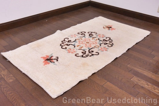 RAGU177 トライバルラグ ウール絨毯 アンティーク ヴィンテージ カーペット 130cm×71cm