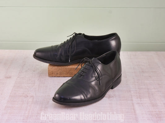 E487 USA製 FLORSHEIM ビンテージ ストレートチップシューズ 黒 メンズ 9.5EEE 27.5cm