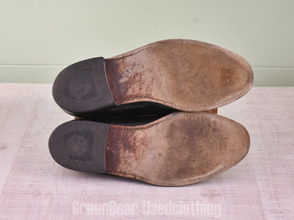 E487 USA製 FLORSHEIM ビンテージ ストレートチップシューズ 黒 メンズ 9.5EEE 27.5cm