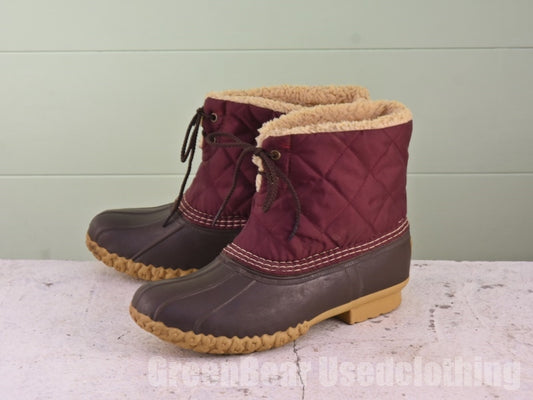 USA製 L.L.Bean ビーンブーツ ナイロン エンジ レディース 8M 25cm A465