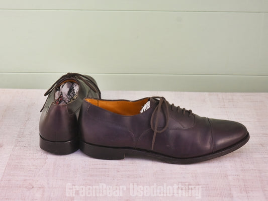 E491 イギリス製 GRENSON ビンテージ ストレートチップシューズ ワイズ細め 黒 メンズ 10D 28cm