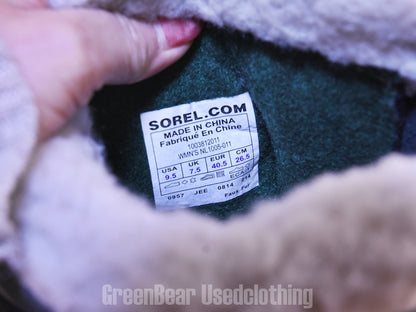 E502 メンズ SOREL スノーブーツ 黒っぽいグレー CM26.5 26.5cm