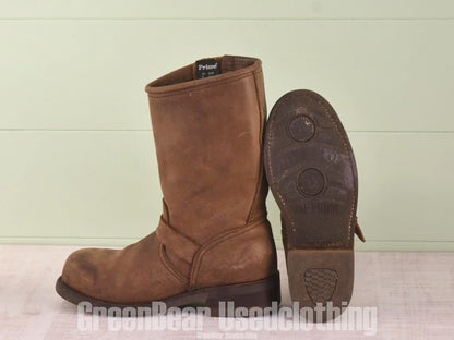 D033 レディース Prime boots エンジニアブーツ ヌバック スチールトゥ 茶 38 24cm