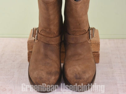 D033 レディース Prime boots エンジニアブーツ ヌバック スチールトゥ 茶 38 24cm