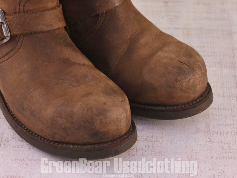 D033 レディース Prime boots エンジニアブーツ ヌバック スチールトゥ 茶 38 24cm