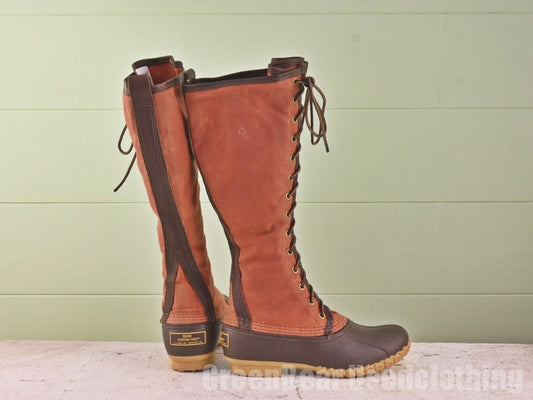USA製 L.L.Bean ビーンブーツ キャンバス 茶 レディース 6M 23cm Z280