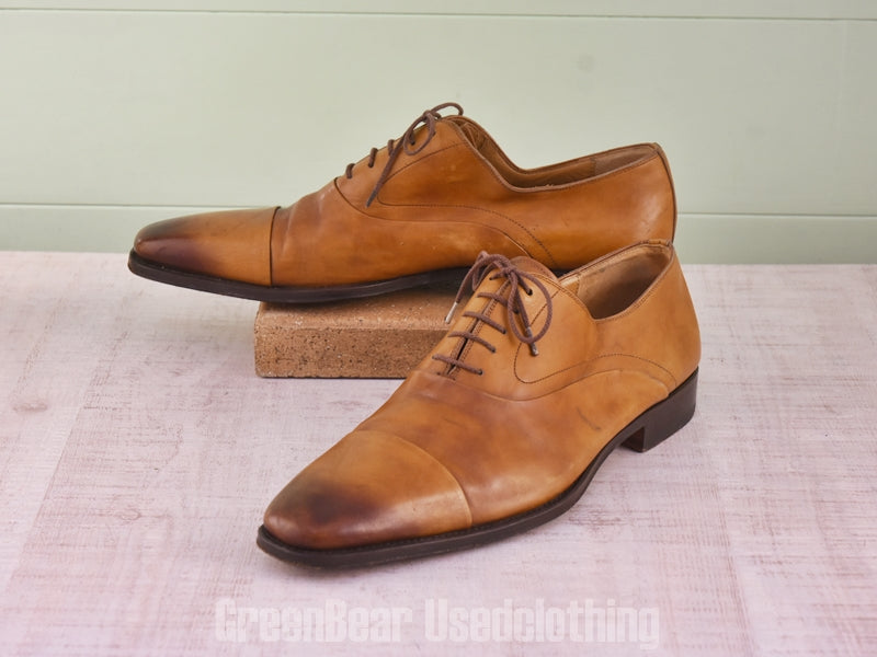 E536 高級 MAGNANNI ストレートチップシューズ 茶 メンズ 13M 31cm