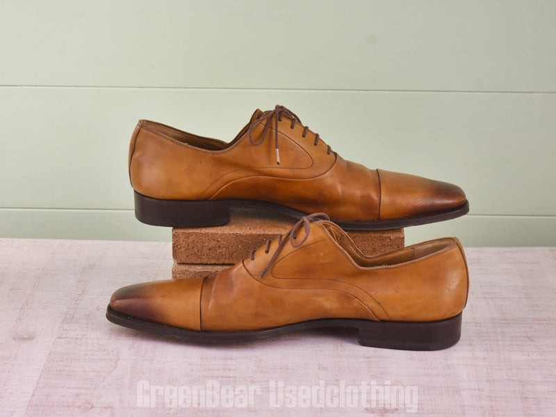 E536 高級 MAGNANNI ストレートチップシューズ 茶 メンズ 13M 31cm