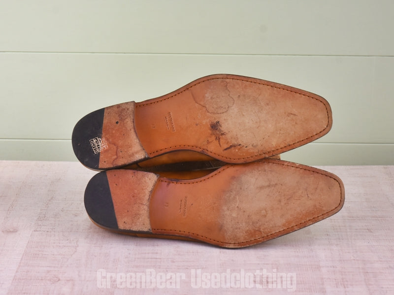 E536 高級 MAGNANNI ストレートチップシューズ 茶 メンズ 13M 31cm