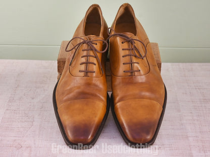 E536 高級 MAGNANNI ストレートチップシューズ 茶 メンズ 13M 31cm