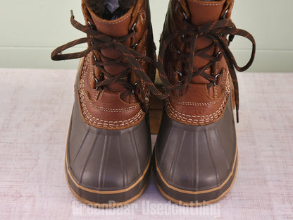 E537 レディース L.L.Bean スノーブーツ 茶 W8 25cm