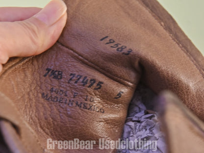 D047 メキシコ製 FRYE ウエスタンブーツ 茶 レディース 7.5B 24.5cm