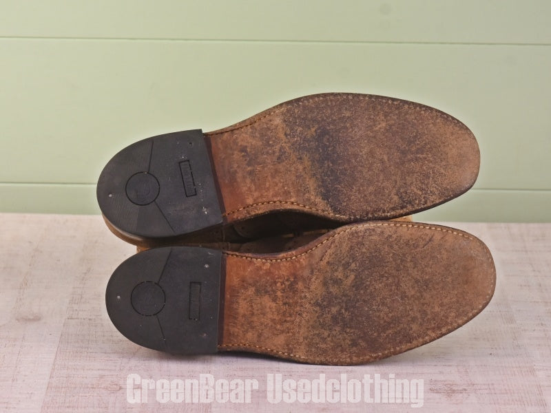 D057 USA製 ALDEN ビンテージ ビジネスシューズ ウイングチップ ヌバック 茶 メンズ 8 26cm
