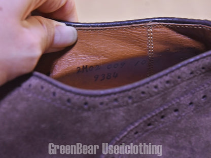 D057 USA製 ALDEN ビンテージ ビジネスシューズ ウイングチップ ヌバック 茶 メンズ 8 26cm