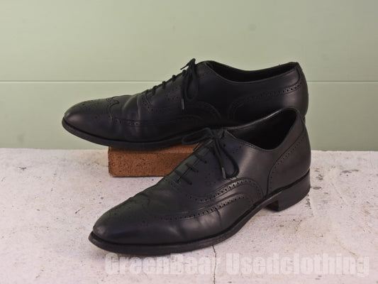 USA製 Johnston&Murphy ビンテージ ビジネスシューズ ウイングチップ 黒 メンズ 27cmくらい A520