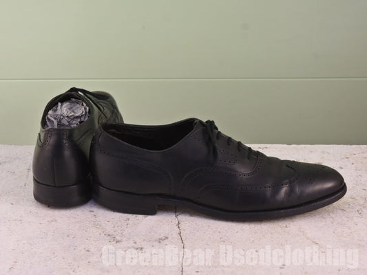 USA製 Johnston&Murphy ビンテージ ビジネスシューズ ウイングチップ 黒 メンズ 27cmくらい A520