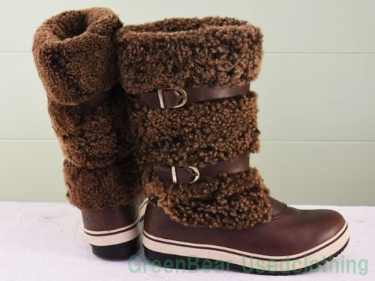 R577 UGG ムートンブーツ レディース 茶 23.5cmくらい