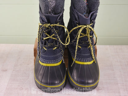 E565 レディース キッズ L.L.Bean スノーブーツ 紺系 kids5 23.5cm