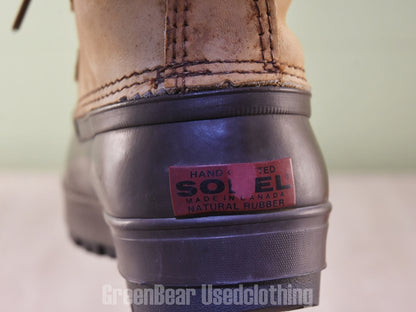 E575 カナダ製 SOREL ビンテージ スノーブーツ 茶 レディース F9 26cm