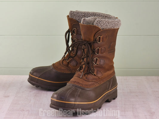 E589 メンズ SOREL スノーブーツ 茶 28cm